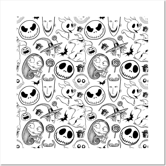 Nightmare before christmas pattern Wall Art by LonelyBunny